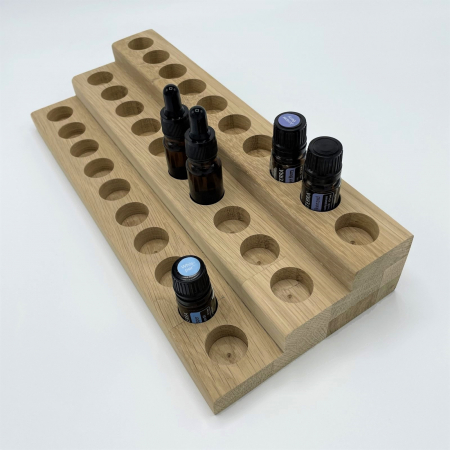 Suport din lemn de stejar pentru sticlute de ulei esential 5/10 ml [1]