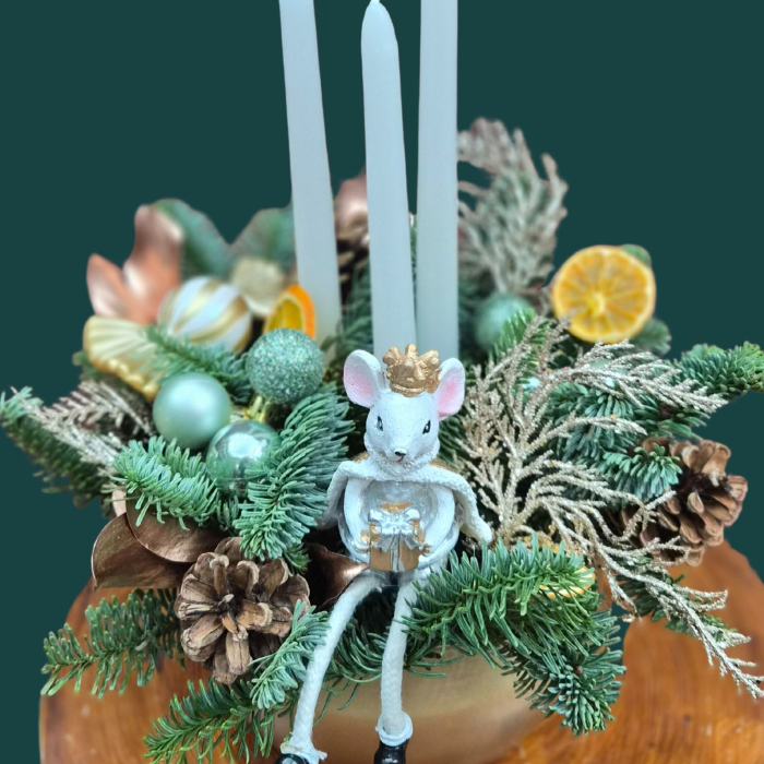 Aranjament în vas ceramic cu figurină [2]