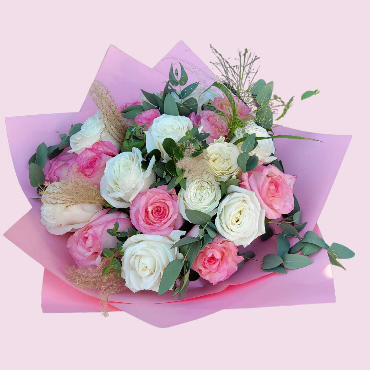 Buchet 25 trandafiri albi și roz [4]