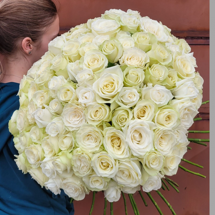 Buchet 51 trandafiri albi [2]