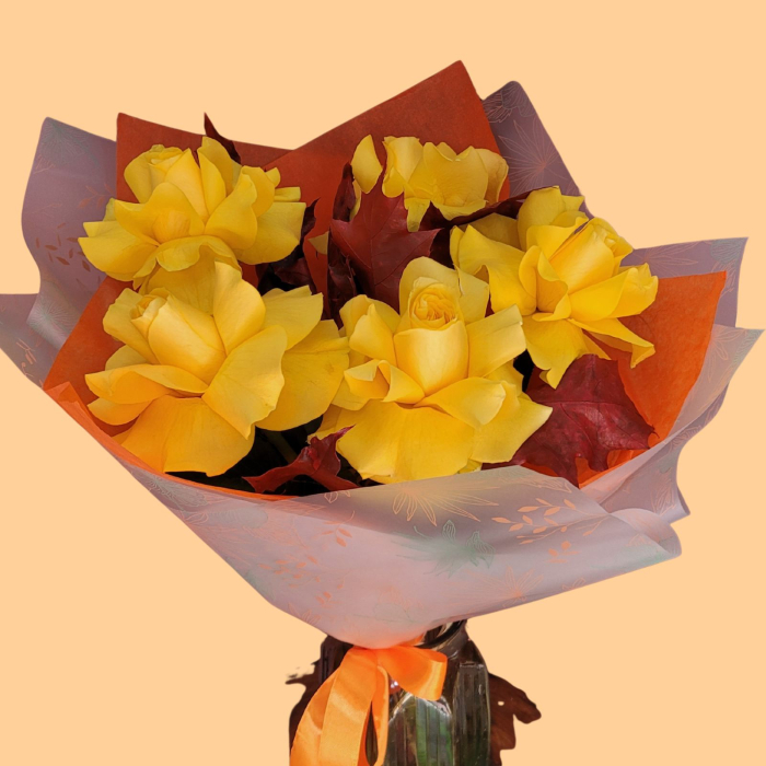 Buchet cu trandafiri galbeni [2]