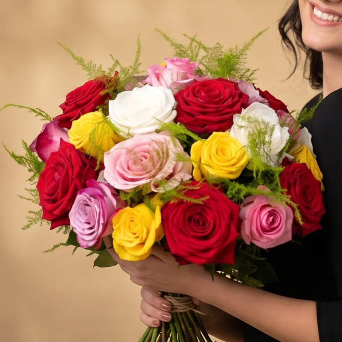 Buchet cu trandafiri multicolor [2]
