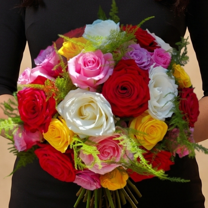 Buchet cu trandafiri multicolor [3]