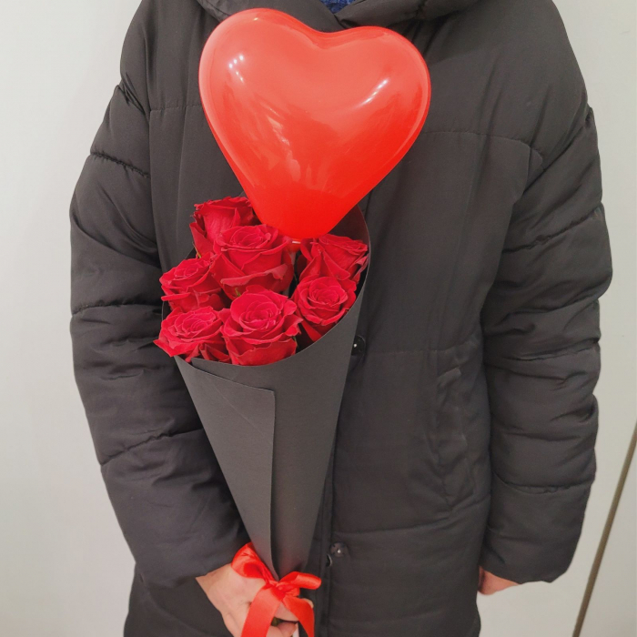 Buchet Red Heart 7 trandafiri [2]
