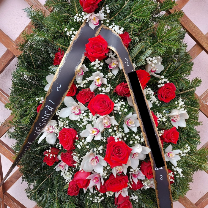 Coroana funerară cu trandafiri și orhideea [1]
