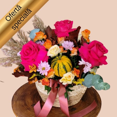 Colecția de toamna - Aranjament de toamnă în coșuleț