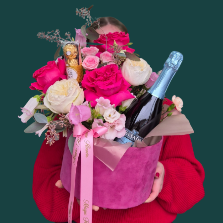 Sărbători de iarnă - Aranjament Pink Celebration Box