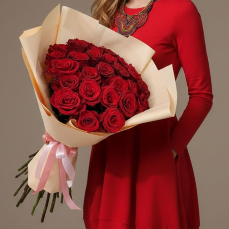 Buchete cu trandafiri - Buchet 25 trandafiri roșii