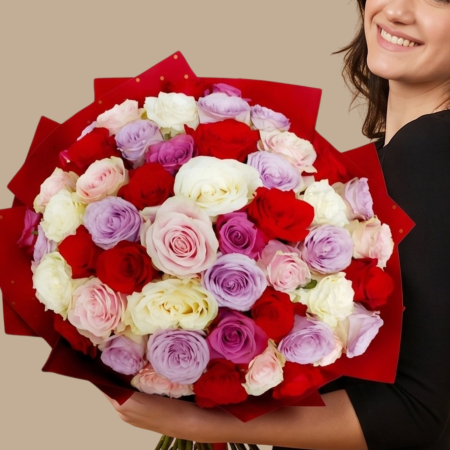 Buchet 51 trandafiri colorați [1]