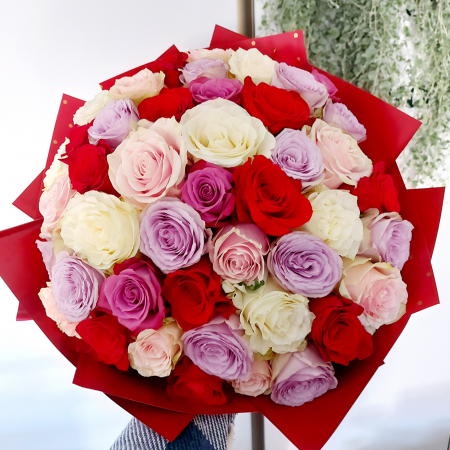 Buchet 51 trandafiri colorați [1]