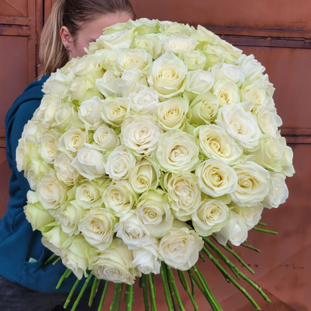 Buchet 51 trandafiri albi [2]