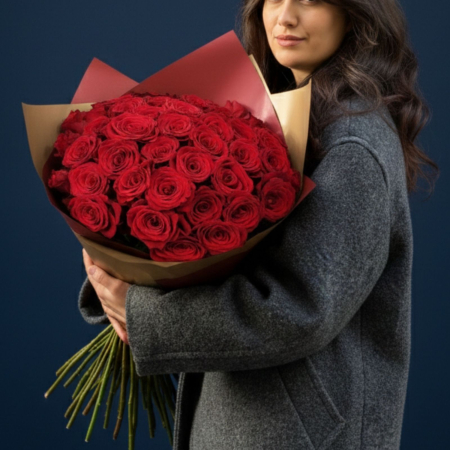 Buchete cu trandafiri - Buchet cu 45 trandafiri roșii