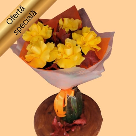 Buchete cu trandafiri - Buchet cu trandafiri galbeni