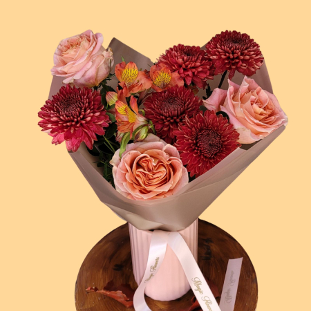 Buchet cu trandafiri și crizanteme [1]