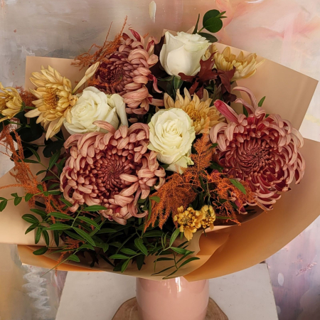 Buchet de toamnă cu trandafiri albi [1]