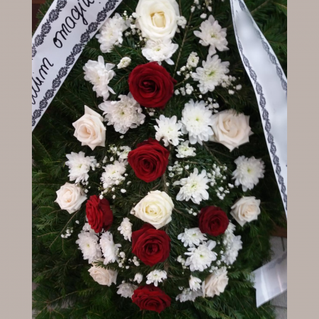 Coroana funerară trandafiri și crizanteme [0]