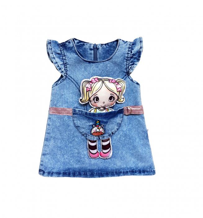 Rochie de bumbac cu jucarie unicorn [1]