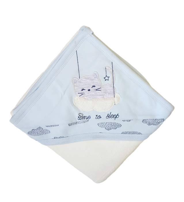 Prosop cu gluga bebe, Time to sleep, bleu [1]
