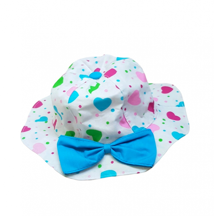 Palarie de soare din bumbac funda bleu [1]