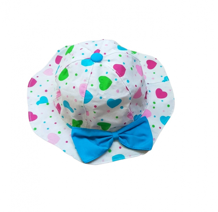 Palarie de soare din bumbac funda bleu [2]