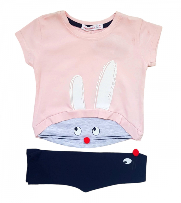 Set fete colanti si tricou cu imprimeu [2]