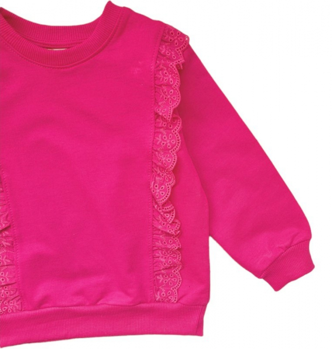 Compleu fete roz zmeuriu cu broderie [2]
