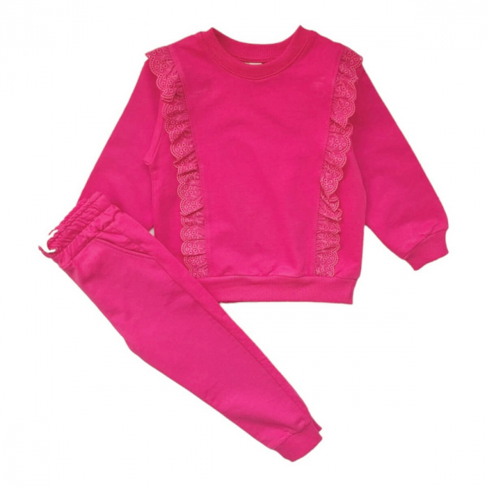 Compleu fete roz zmeuriu cu broderie [3]
