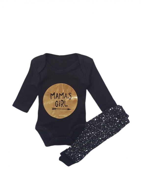 Compleu fetite 2 piese, Mama's girl, negru [1]