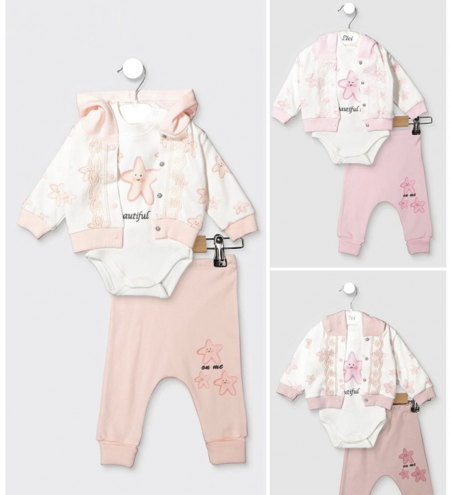 Compleu fetite 3 piese roz Little Star [4]