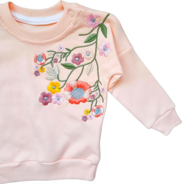 Compleu fetite motive florale roz pastel [3]