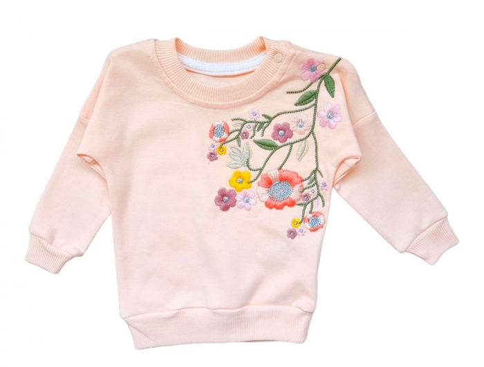 Compleu fetite motive florale roz pastel [2]