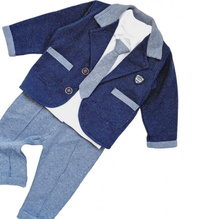 Costum elegant baieti 3 piese din bumbac [2]