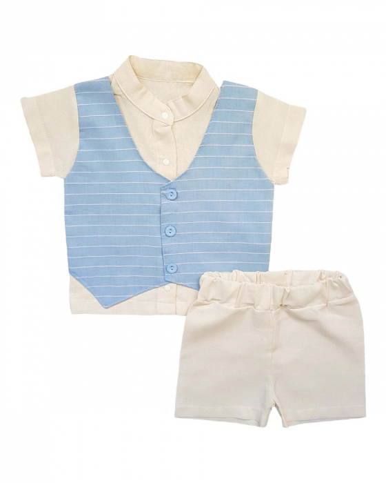 Costum elegant baieti, crem [3]