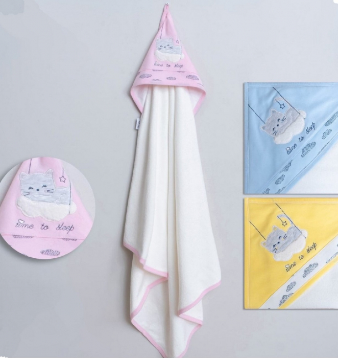 Prosop cu gluga bebe, Time to sleep, bleu [2]