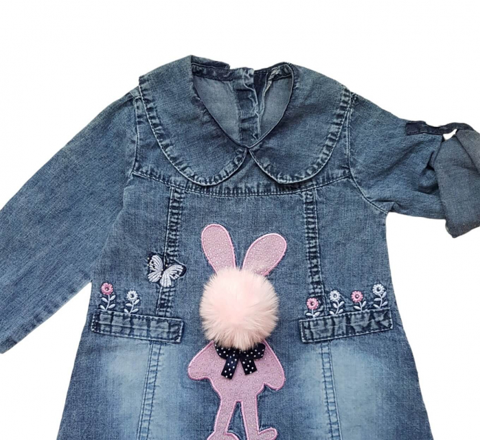 Rochie camasa imitatie denim, Iepuras [2]