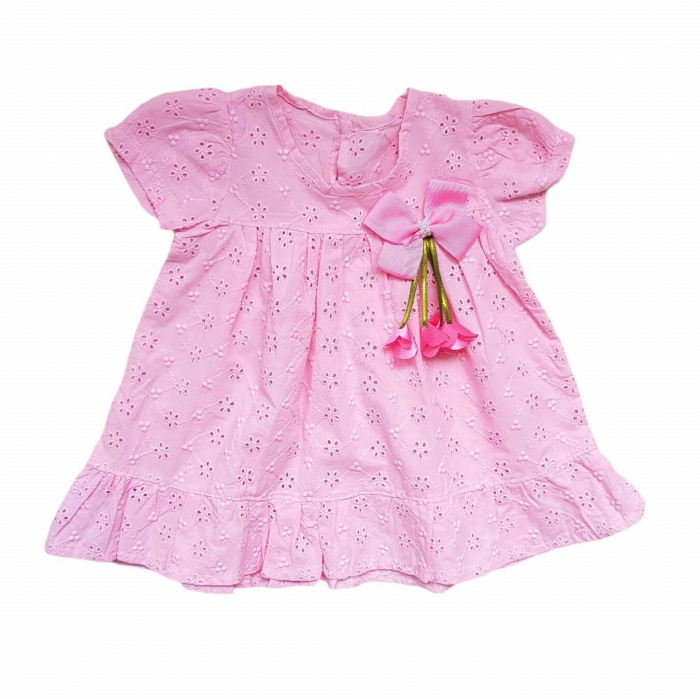 Rochie cu broderie roz [1]