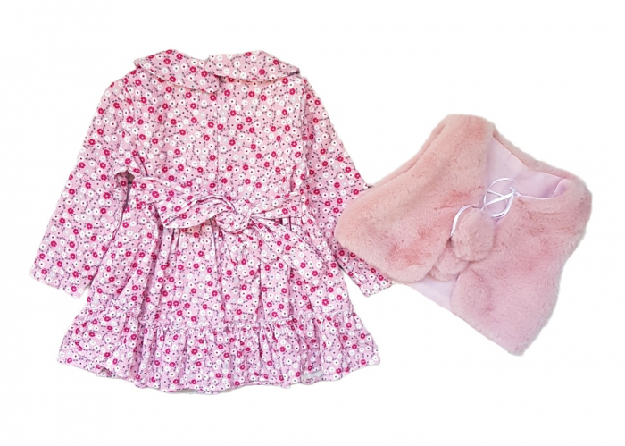 Rochie fete cu flori si vesta [3]