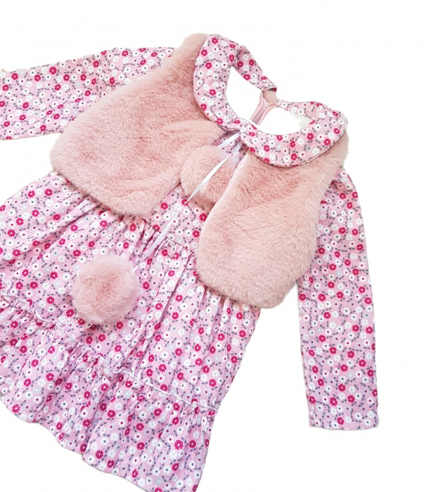 Rochie fete cu flori si vesta [2]