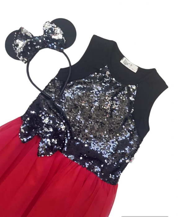 Rochita eleganta cu paiete si tul, accesoriu coronita [3]