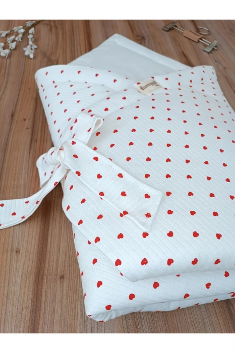 Sac de dormit premium bebelusi cu inimioare, 85x85 CM [3]