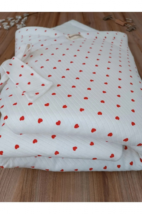 Sac de dormit premium bebelusi cu inimioare, 85x85 CM [4]