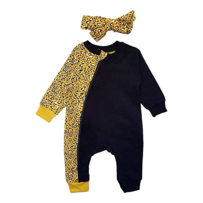 Salopeta fetite animal print cu bentita [1]