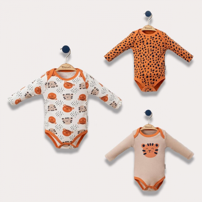Set 3 body baieti din bumbac, Tiger [3]