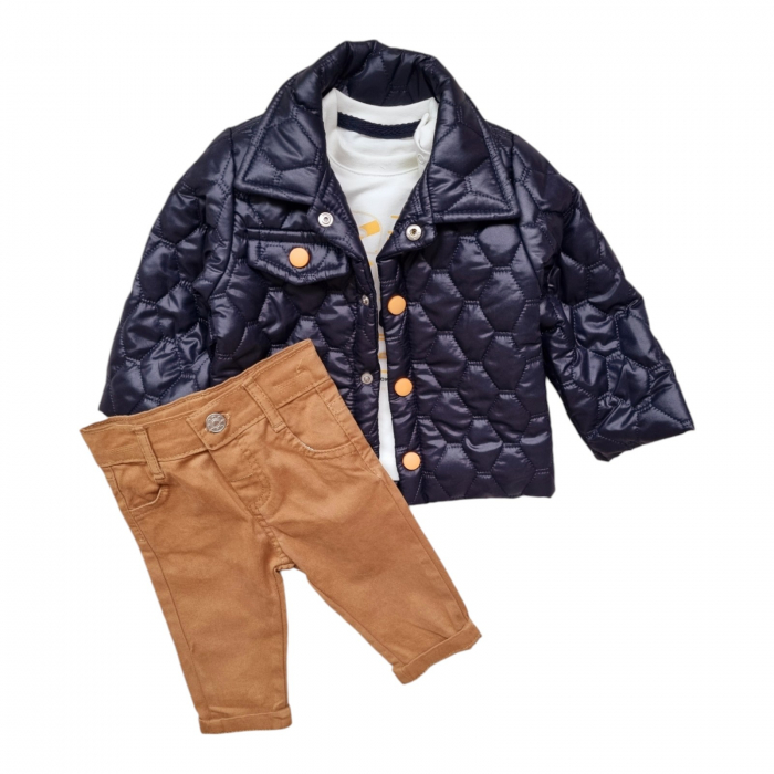 Set casual baieti 3 piese cu geaca de fas matlasata [3]