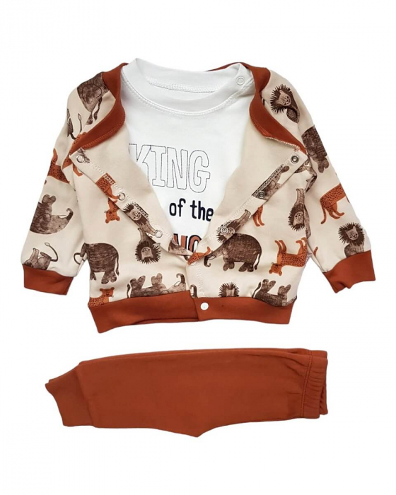 Set baieti 3 piese, King of the jungle, maro [3]