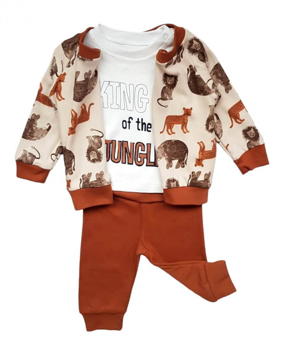 Set baieti 3 piese, King of the jungle, maro [1]