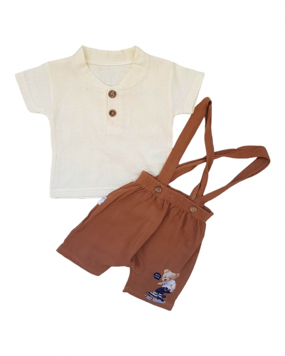 Set baieti bumbac Cool Bear maro [2]
