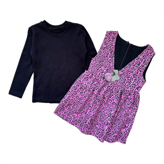 Set rochita animal print mov cu bluza [2]