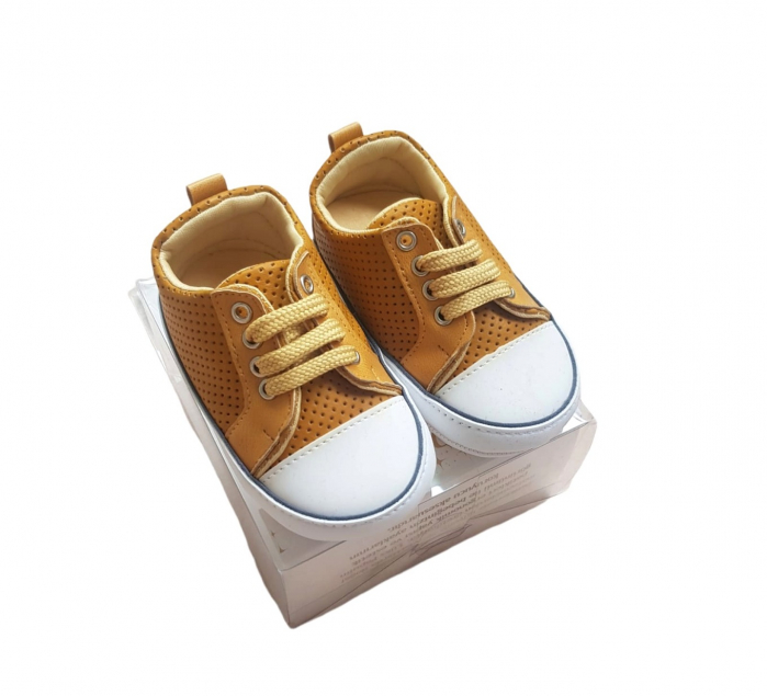 Tenesi bebe cu sireturi, maro camel [3]