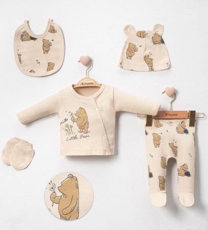 COLECTIE FETE 0-24 luni - Set nou-nascut 5 piese din bumbac organic